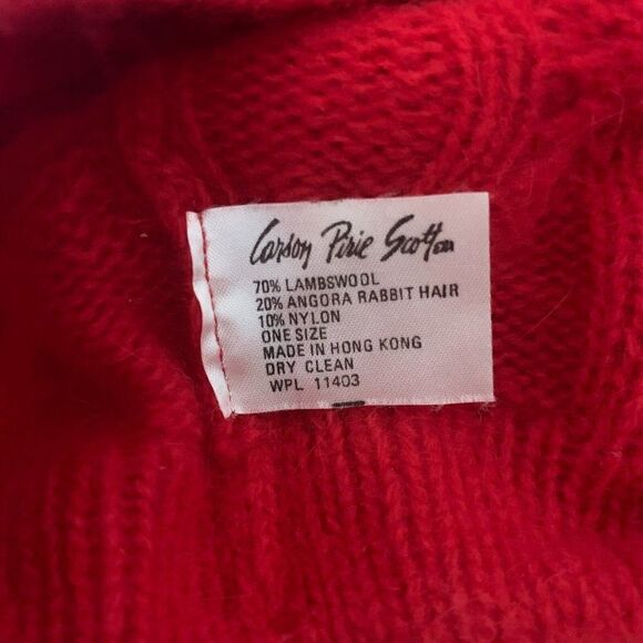 Vintage Carson Pirie Scott Beret Hat One Size Red Lambswool Angora Rabbit Knit main image 6